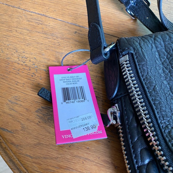 NWT Vince Camuto black leather zipper crossbody - Picture 7 of 9